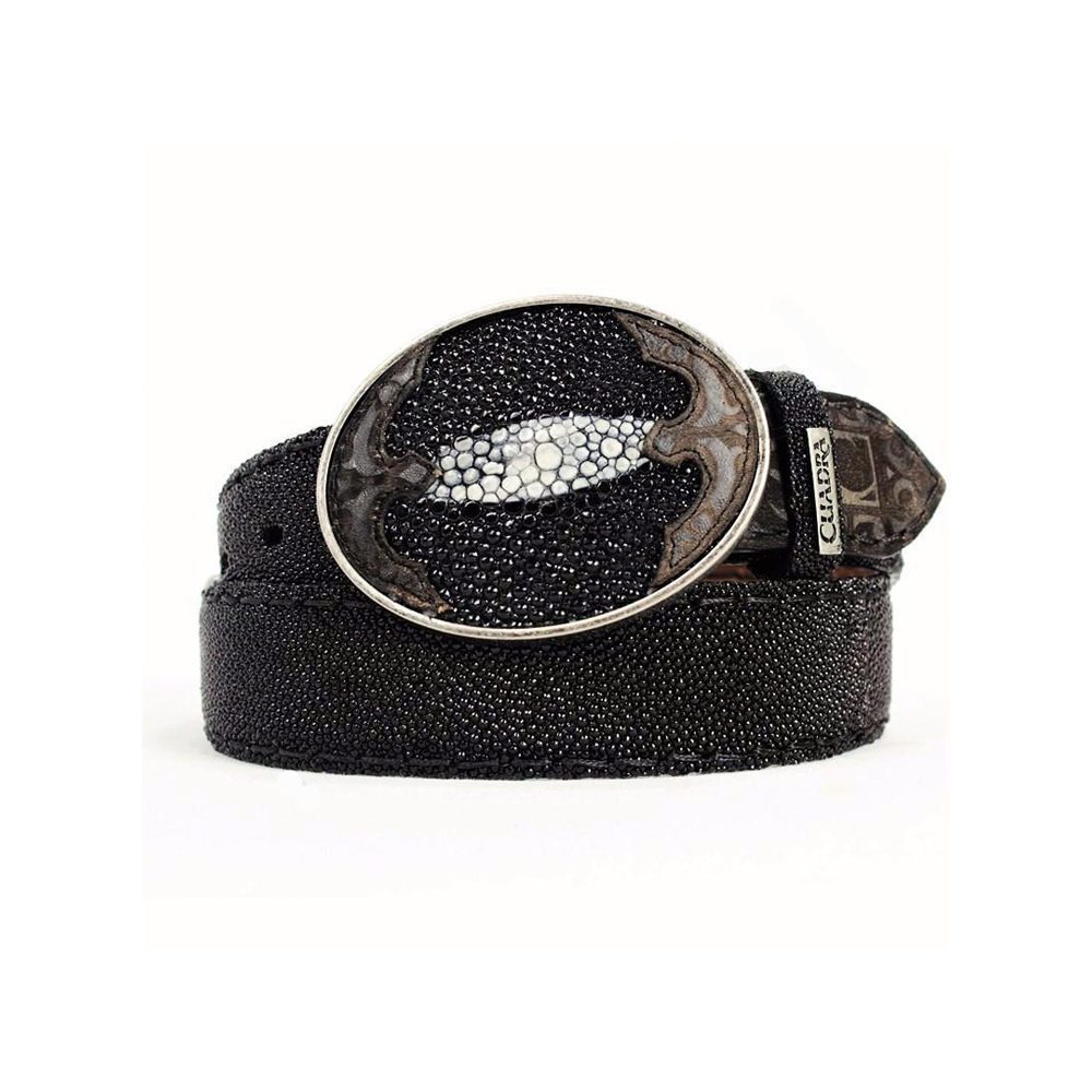 cuadra-genuine-stingray-belt-with-metal-buckle-in-black-la-herradura